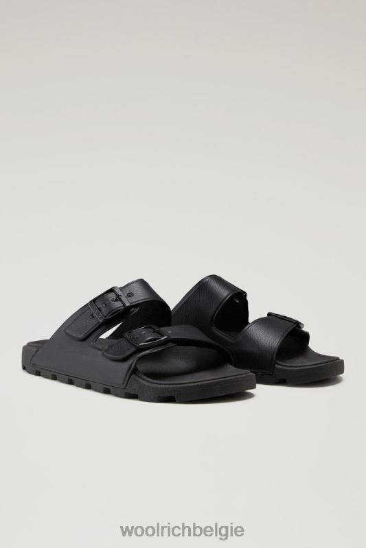 Sandalen van veganistisch leer met gespen Woolrich Heren 8TTN0636 zwart schoenen