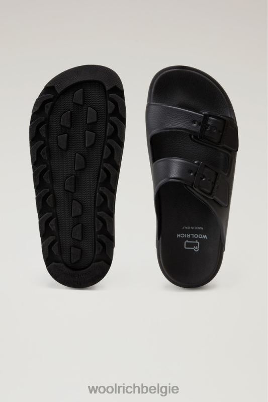 Sandalen van veganistisch leer met gespen Woolrich Heren 8TTN0636 zwart schoenen