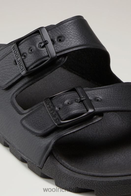 Sandalen van veganistisch leer met gespen Woolrich Heren 8TTN0636 zwart schoenen