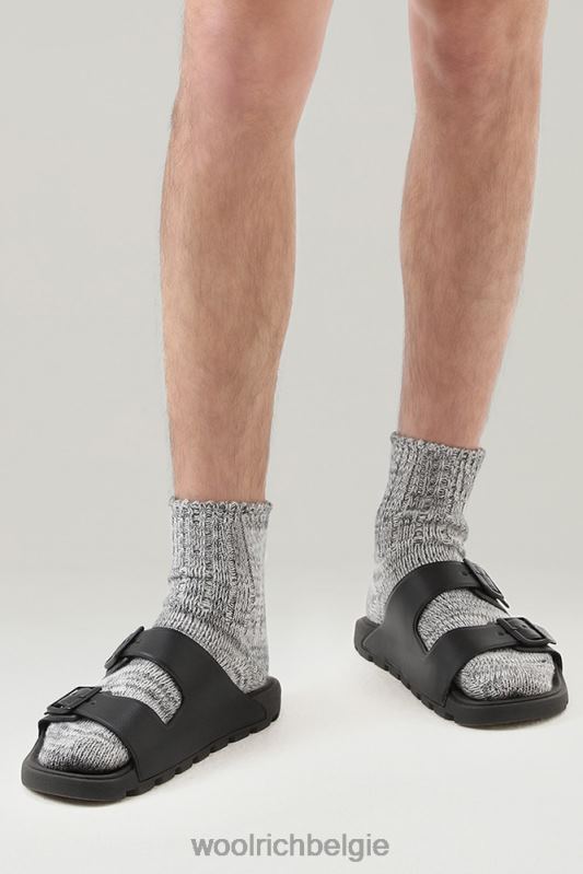 Sandalen van veganistisch leer met gespen Woolrich Heren 8TTN0636 zwart schoenen