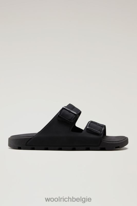 Sandalen van veganistisch leer met gespen Woolrich vrouwen 8TTN091 zwart schoenen