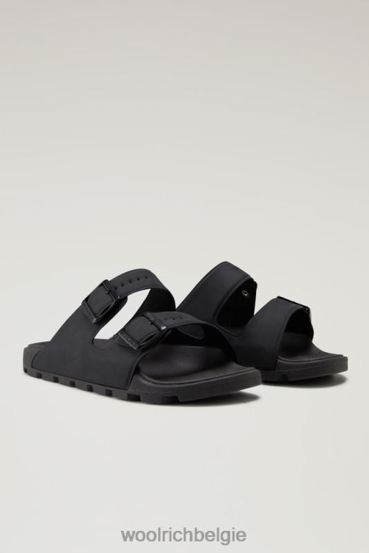 Sandalen van veganistisch leer met gespen Woolrich vrouwen 8TTN091 zwart schoenen