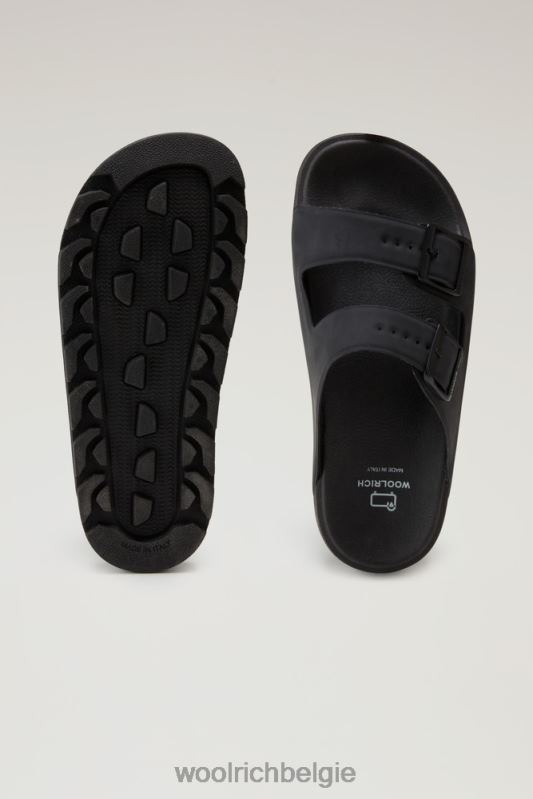 Sandalen van veganistisch leer met gespen Woolrich vrouwen 8TTN091 zwart schoenen