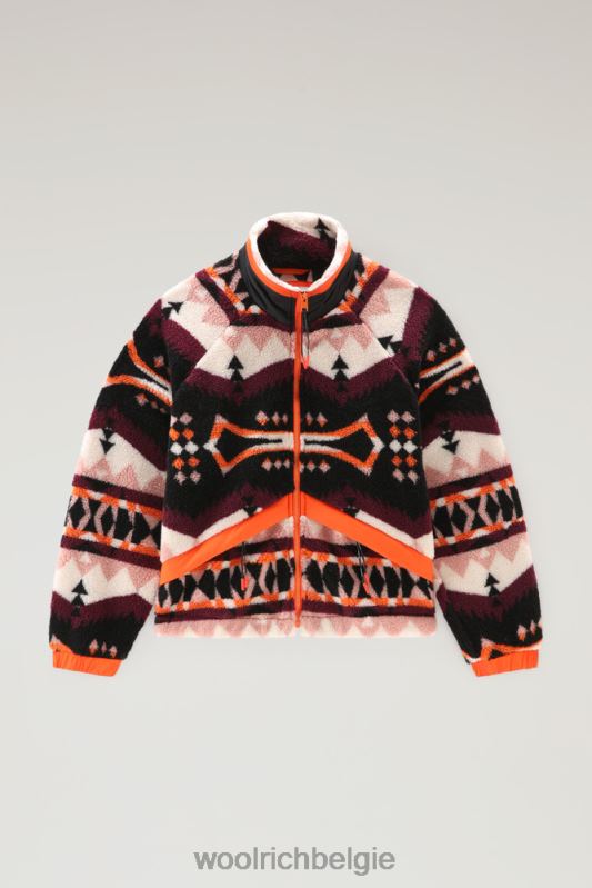 Sherpa-jack van wolmix met jacquard-afwerking Woolrich vrouwen 8TTN0265 zwart kleding