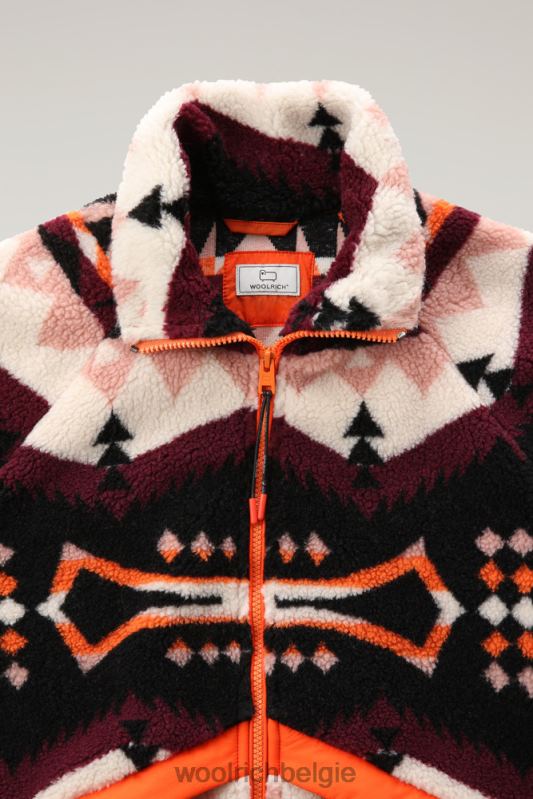 Sherpa-jack van wolmix met jacquard-afwerking Woolrich vrouwen 8TTN0265 zwart kleding