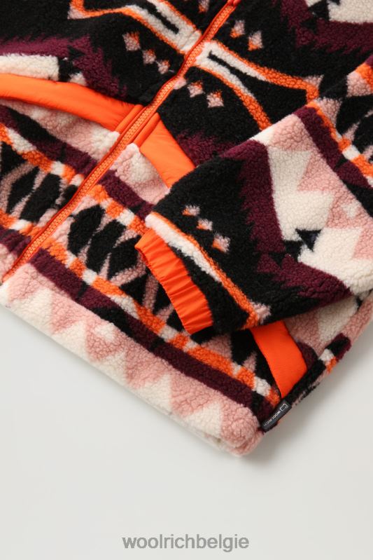 Sherpa-jack van wolmix met jacquard-afwerking Woolrich vrouwen 8TTN0265 zwart kleding