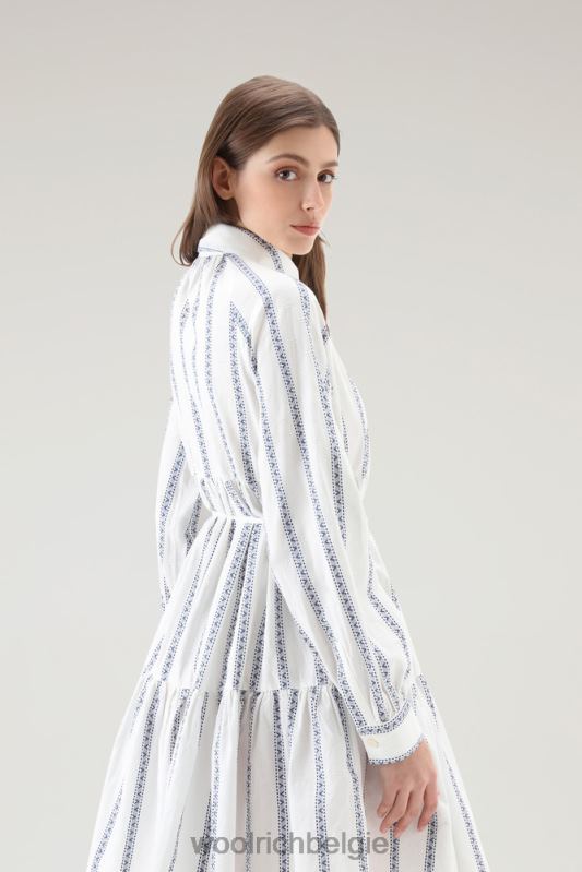 Shirtjurk met ruches van puur katoen Woolrich vrouwen 8TTN0166 melkachtige crème kleding