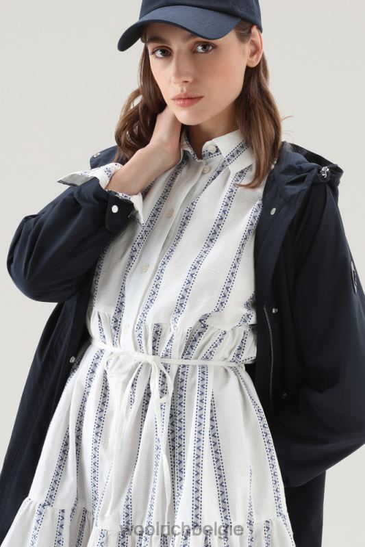 Shirtjurk met ruches van puur katoen Woolrich vrouwen 8TTN0166 melkachtige crème kleding
