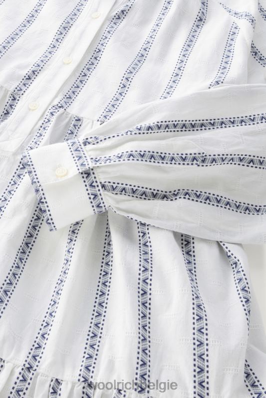 Shirtjurk met ruches van puur katoen Woolrich vrouwen 8TTN0166 melkachtige crème kleding