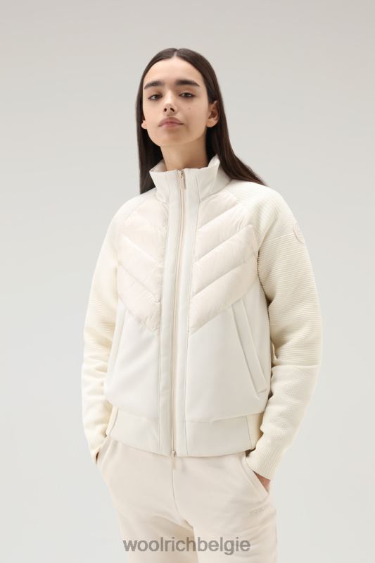 Stretch Suffolk-bomberjack van microvezel en softshell Woolrich vrouwen 8TTN0223 melkachtige crème kleding