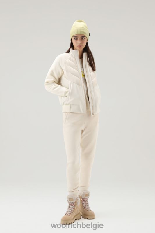 Stretch Suffolk-bomberjack van microvezel en softshell Woolrich vrouwen 8TTN0223 melkachtige crème kleding