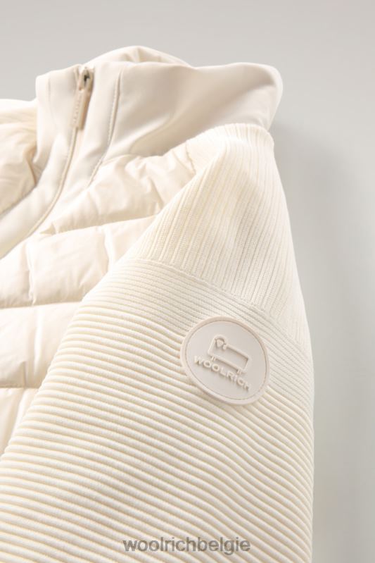 Stretch Suffolk-bomberjack van microvezel en softshell Woolrich vrouwen 8TTN0223 melkachtige crème kleding