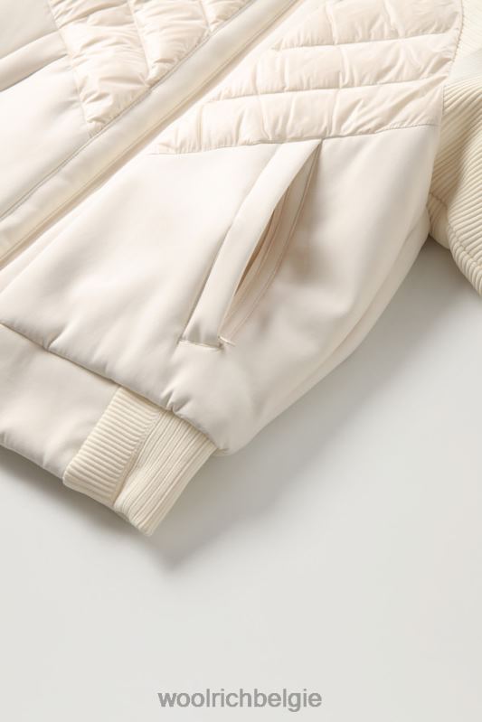 Stretch Suffolk-bomberjack van microvezel en softshell Woolrich vrouwen 8TTN0223 melkachtige crème kleding