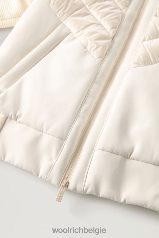 Stretch Suffolk-bomberjack van microvezel en softshell Woolrich vrouwen 8TTN0223 melkachtige crème kleding