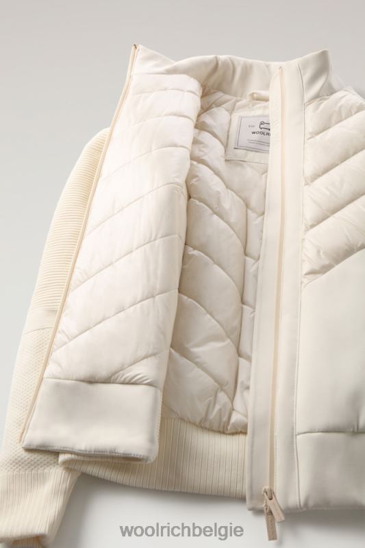 Stretch Suffolk-bomberjack van microvezel en softshell Woolrich vrouwen 8TTN0223 melkachtige crème kleding