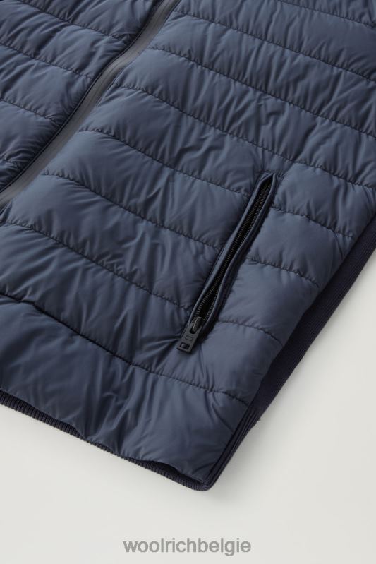 Sundance hybride jas van gewatteerde microvezel en puur katoen met capuchon Woolrich Heren 8TTN0481 Melton blauw kleding