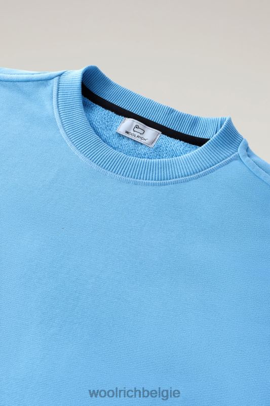 Sweatshirt met ronde hals van een katoenmix met zakken Woolrich Heren 8TTN0516 bonnie blauw kleding