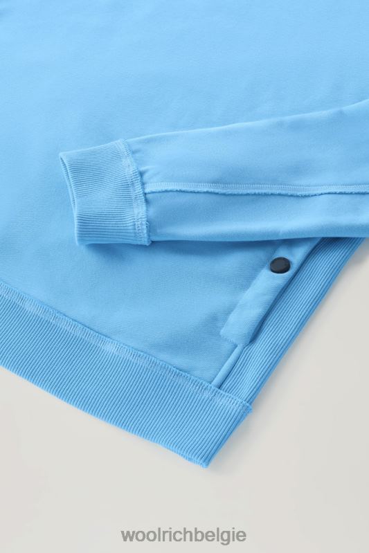 Sweatshirt met ronde hals van een katoenmix met zakken Woolrich Heren 8TTN0516 bonnie blauw kleding