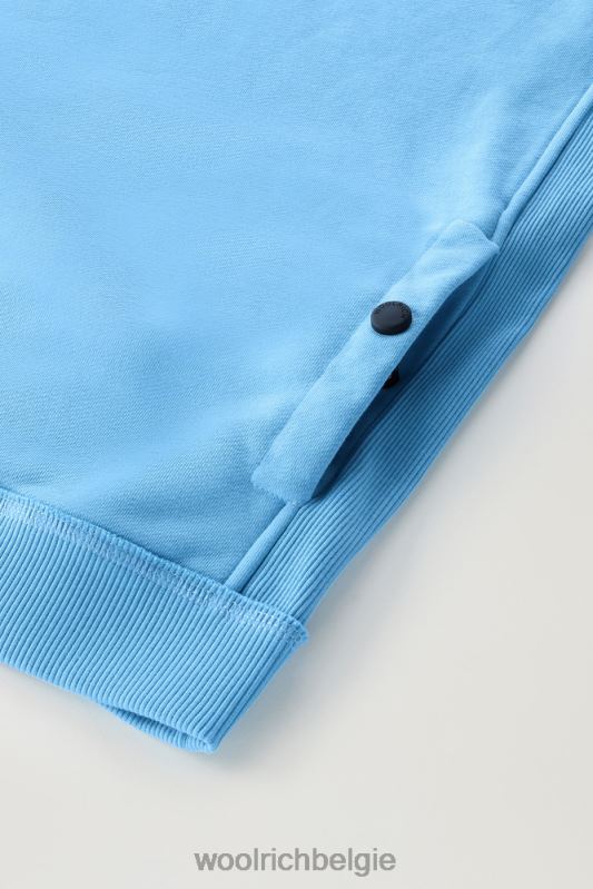 Sweatshirt met ronde hals van een katoenmix met zakken Woolrich Heren 8TTN0516 bonnie blauw kleding