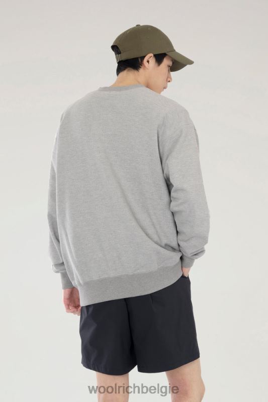 Sweatshirt met ronde hals van een mix van katoenfleece en cordura nylon Woolrich Heren 8TTN0521 bovenkant grijs kleding