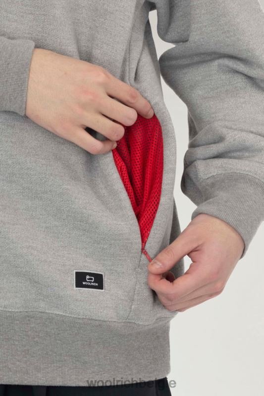 Sweatshirt met ronde hals van een mix van katoenfleece en cordura nylon Woolrich Heren 8TTN0521 bovenkant grijs kleding