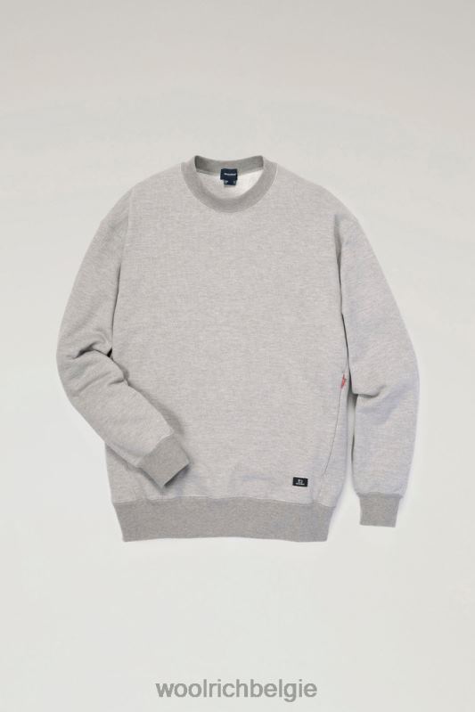 Sweatshirt met ronde hals van een mix van katoenfleece en cordura nylon Woolrich Heren 8TTN0521 bovenkant grijs kleding