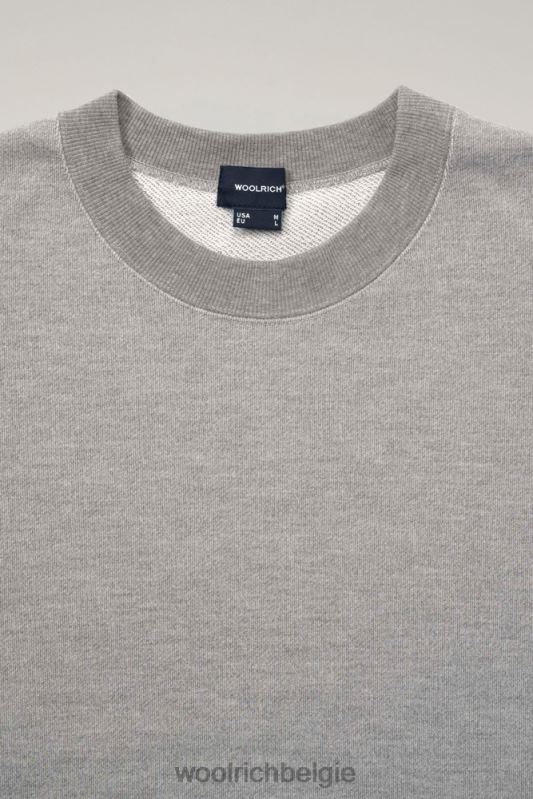 Sweatshirt met ronde hals van een mix van katoenfleece en cordura nylon Woolrich Heren 8TTN0521 bovenkant grijs kleding