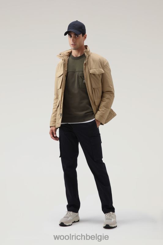 Sweatshirt met ronde hals van katoen en taslan-nylon Woolrich Heren 8TTN0716 donkergroen kleding