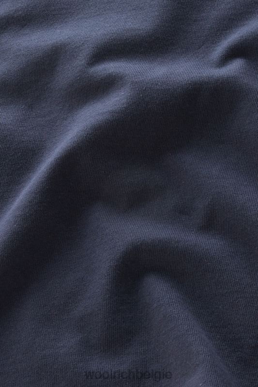 T-shirt aan het meer van puur katoen met pofmouwen Woolrich vrouwen 8TTN0126 Melton blauw kleding