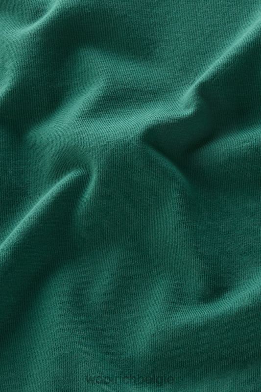 T-shirt aan het meer van puur katoen met pofmouwen Woolrich vrouwen 8TTN0128 groenblijvend kleding