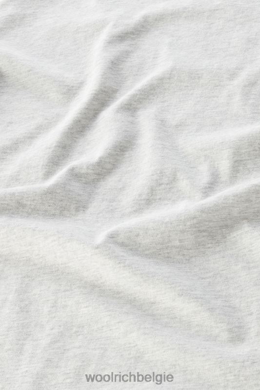 T-shirt aan het meer van puur katoenen jersey met print op de achterkant Woolrich Heren 8TTN0388 lichtgrijs gemêleerd kleding
