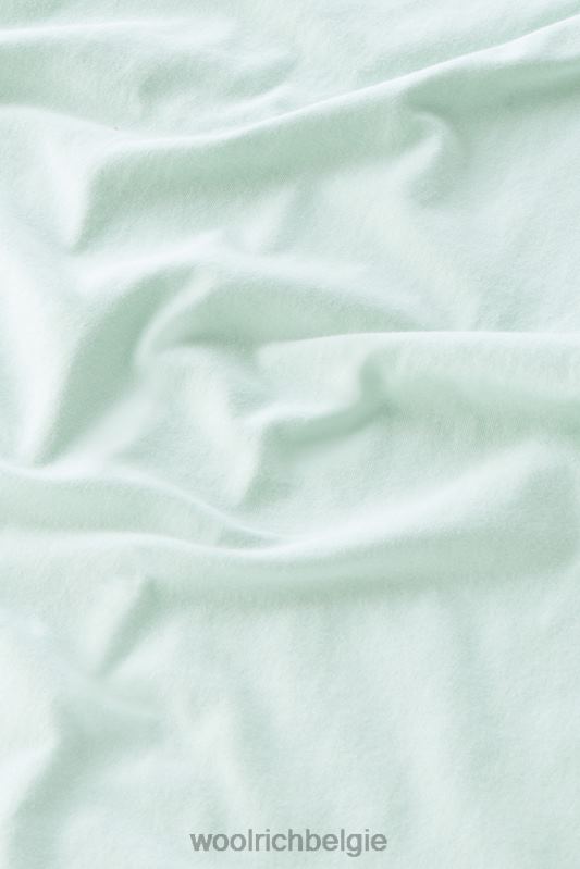 T-shirt met geborduurd logo van puur katoen Woolrich vrouwen 8TTN06 haven groen kleding