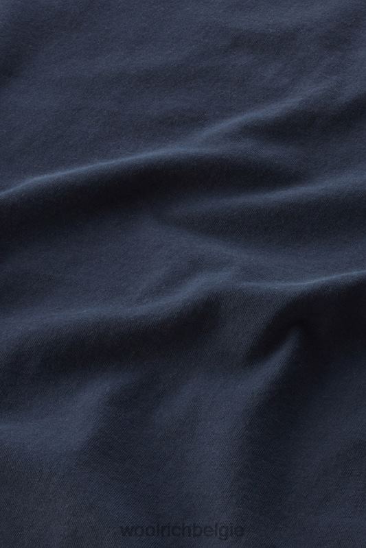 T-shirt met geborduurd logo van puur katoen Woolrich vrouwen 8TTN088 Melton blauw kleding