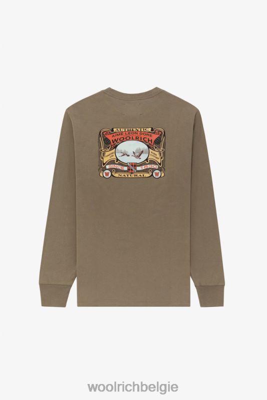 T-shirt met lange mouwen en grafische print op de rug Aime Leon Dore Woolrich Heren 8TTN0778 winter takje kleding