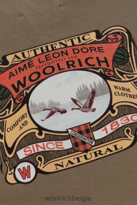T-shirt met lange mouwen en grafische print op de rug Aime Leon Dore Woolrich Heren 8TTN0778 winter takje kleding