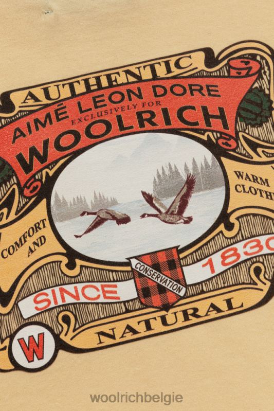 T-shirt met lange mouwen en grafische print op de rug Aime Leon Dore Woolrich Heren 8TTN0779 rietje kleding