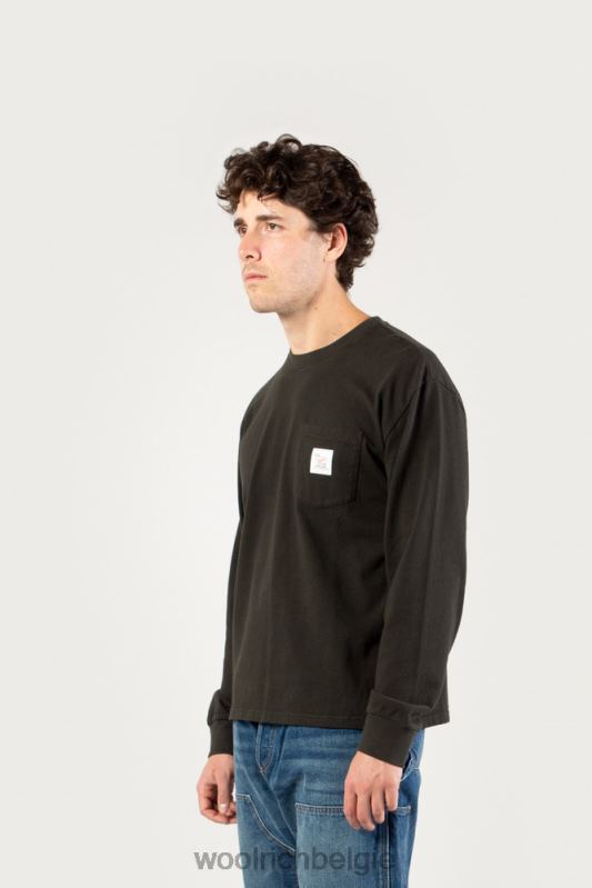 T-shirt met lange mouwen van puur katoen - een dezer dagen Woolrich Heren 8TTN0531 vervaagd zwart kleding