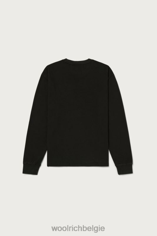 T-shirt met lange mouwen van puur katoen - een dezer dagen Woolrich Heren 8TTN0531 vervaagd zwart kleding