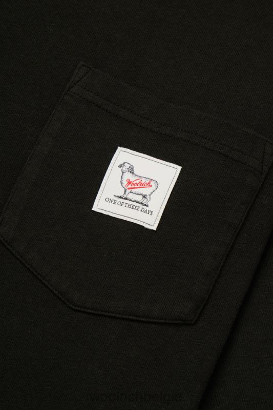 T-shirt met lange mouwen van puur katoen - een dezer dagen Woolrich Heren 8TTN0531 vervaagd zwart kleding