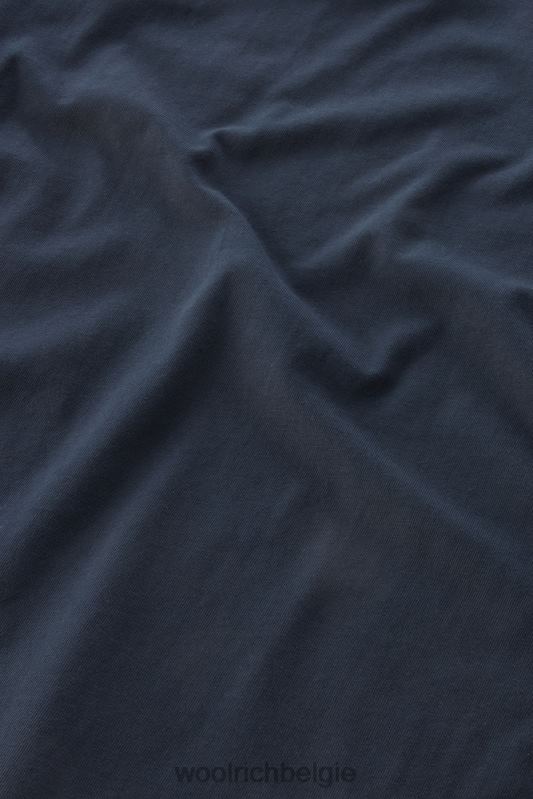 T-shirt van puur biologisch katoen met taslan nylon zak met rits Woolrich Heren 8TTN0632 Melton blauw kleding