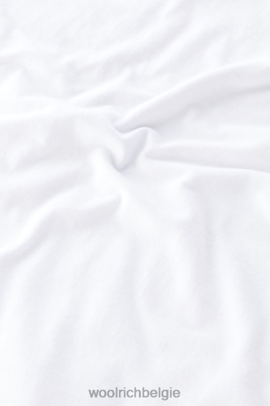 T-shirt van puur katoen met borstzak Woolrich Heren 8TTN0413 Helder wit kleding