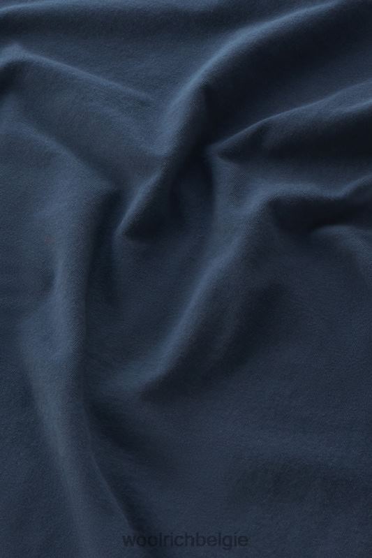 T-shirt van puur katoen met borstzak Woolrich Heren 8TTN0478 Melton blauw kleding