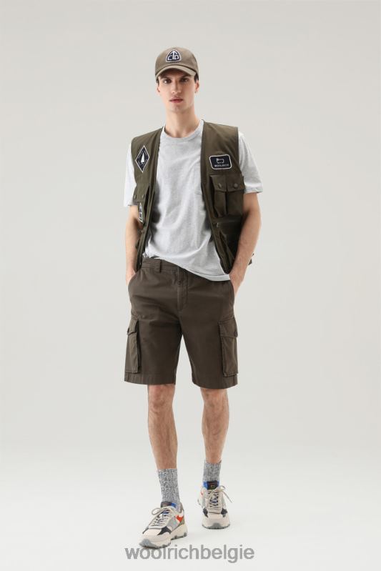 T-shirt van puur katoen met borstzak Woolrich Heren 8TTN0487 lichtgrijs gemêleerd kleding