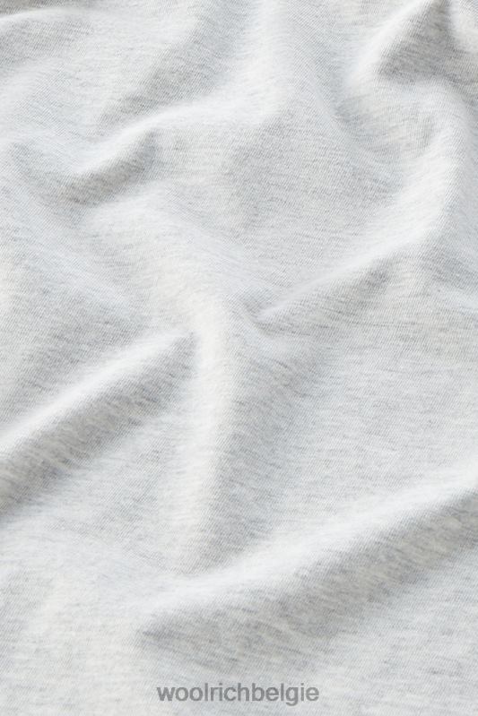 T-shirt van puur katoen met borstzak Woolrich Heren 8TTN0487 lichtgrijs gemêleerd kleding