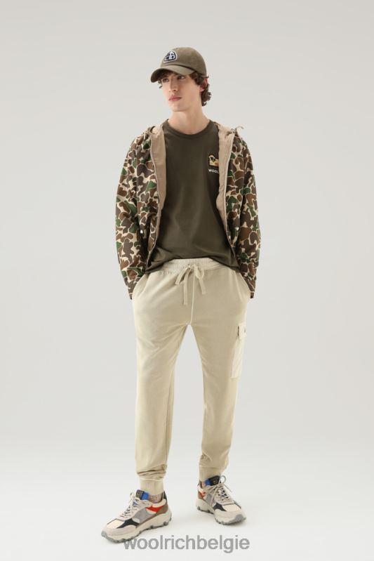 T-shirt van puur katoen met camouflage schapenlogo Woolrich Heren 8TTN0383 donkergroen kleding