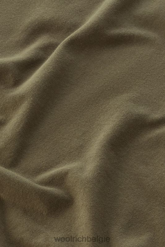T-shirt van puur katoen met camouflage schapenlogo Woolrich Heren 8TTN0383 donkergroen kleding