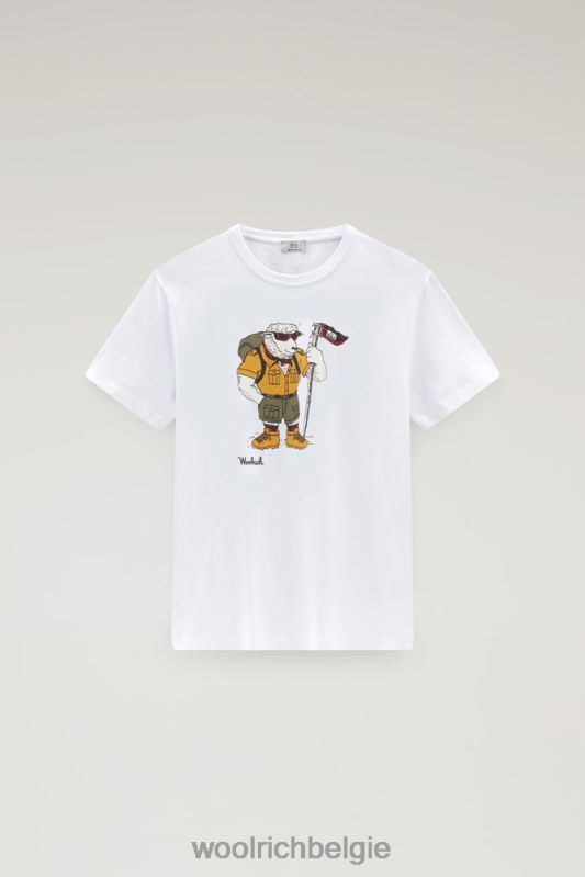 T-shirt van puur katoen met geanimeerd schapenlogo Woolrich Heren 8TTN0428 Helder wit kleding