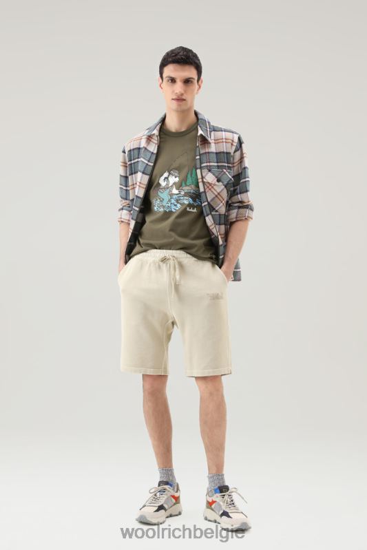 T-shirt van puur katoen met geanimeerd schapenlogo Woolrich Heren 8TTN0485 donkergroen kleding