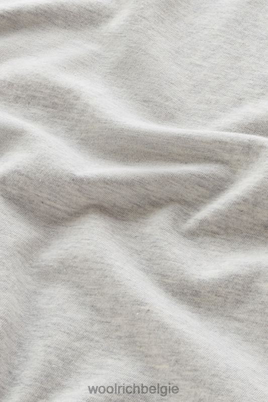 T-shirt van puur katoen met grafische Yellowstone-print Woolrich Heren 8TTN0434 lichtgrijs gemêleerd kleding