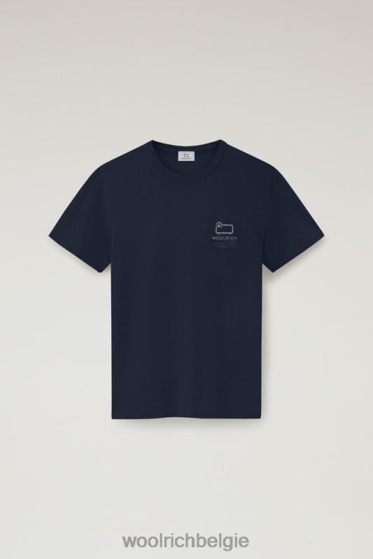 T-shirt van puur katoen met grafische Yellowstone-print Woolrich Heren 8TTN0519 Melton blauw kleding